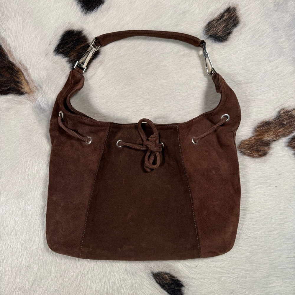 Vintage Aldo Brown Suede Shoulder Bag Y2K Slouchy Boho Purse Made in Canada